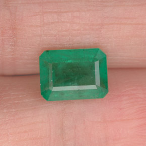 1.63캐럿 천연 그린 에메랄드, 에메랄드 컷, 8.1×6 mm, I1