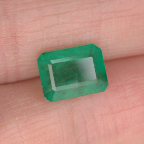 1.63캐럿 천연 그린 에메랄드, 에메랄드 컷, 8.1×6 mm, I1