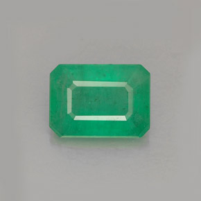 1.28캐럿 천연 그린 에메랄드, 에메랄드 컷, 8×5.8 mm, I1