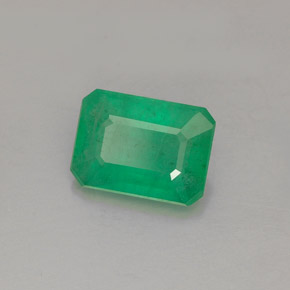 1.28캐럿 천연 그린 에메랄드, 에메랄드 컷, 8×5.8 mm, I1