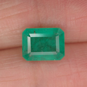 1.65캐럿 천연 그린 에메랄드, 에메랄드 컷, 7.9×6 mm, I1