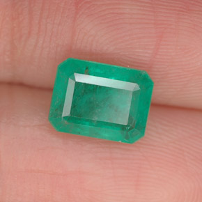 1.65캐럿 천연 그린 에메랄드, 에메랄드 컷, 7.9×6 mm, I1