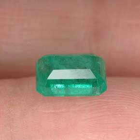 1.65캐럿 천연 그린 에메랄드, 에메랄드 컷, 7.9×6 mm, I1