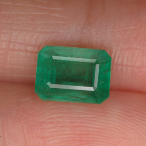 1.54캐럿 천연 그린 에메랄드, 에메랄드 컷, 8×5.9 mm, I1