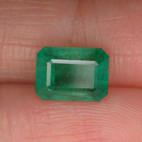 1.54캐럿 천연 그린 에메랄드, 에메랄드 컷, 8×5.9 mm, I1