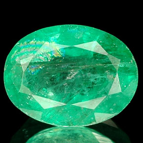 1.47캐럿 천연 그린 에메랄드, 타원형 컷, 8×6.1 mm, SI-I1