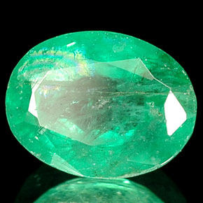 1.47캐럿 천연 그린 에메랄드, 타원형 컷, 8×6.1 mm, SI-I1