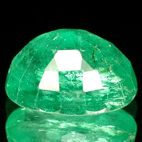 1.47캐럿 천연 그린 에메랄드, 타원형 컷, 8×6.1 mm, SI-I1