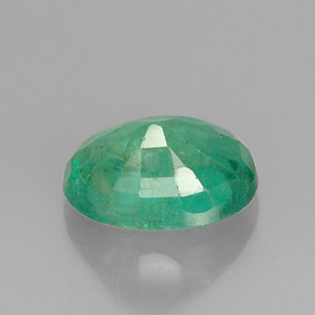 1.23캐럿 천연 그린 에메랄드, 타원형 컷, 8.1×6.1 mm, I1