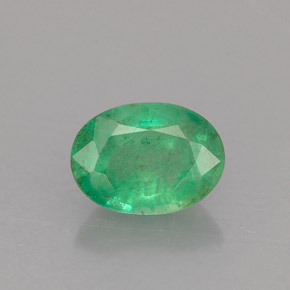 1.17캐럿 천연 그린 에메랄드, 타원형 컷, 8×5.8 mm, SI-I1