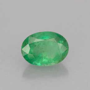 1.17캐럿 천연 그린 에메랄드, 타원형 컷, 8×5.8 mm, SI-I1