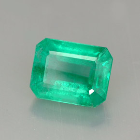1.68캐럿 천연 그린 에메랄드, 에메랄드 컷, 7.9×6.1 mm, I1