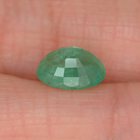 1.17캐럿 천연 그린 에메랄드, 타원형 컷, 7.9×5.9 mm, SI-I1