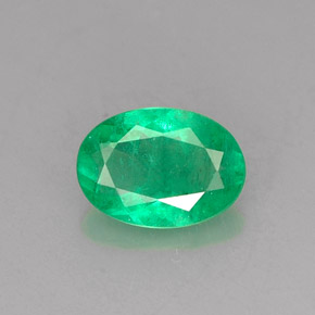 0.53캐럿 천연 그린 에메랄드, 타원형 컷, 6.5×4.7 mm, SI-I1