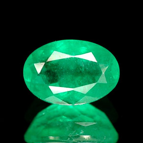 0.51캐럿 천연 그린 에메랄드, 타원형 컷, 6.1×4.2 mm, SI-I1