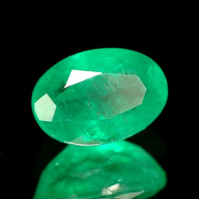 0.51캐럿 천연 그린 에메랄드, 타원형 컷, 6.1×4.2 mm, SI-I1