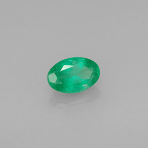 0.46캐럿 천연 그린 에메랄드, 타원형 컷, 6.1×4.1 mm, SI-I1