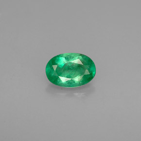 0.48캐럿 천연 그린 에메랄드, 타원형 컷, 6.3×4.4 mm, I1