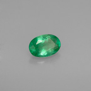 0.48캐럿 천연 그린 에메랄드, 타원형 컷, 6.3×4.4 mm, I1