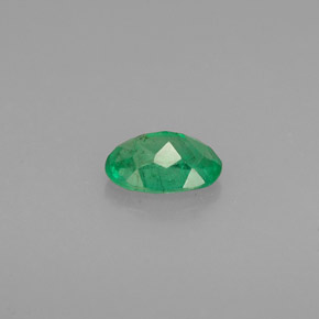 0.48캐럿 천연 그린 에메랄드, 타원형 컷, 6.3×4.4 mm, I1