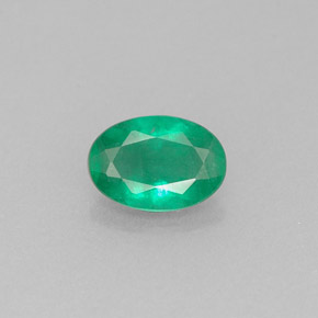 0.52캐럿 천연 그린 에메랄드, 타원형 컷, 6.5×4.6 mm, I1