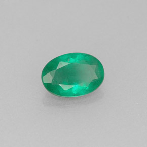 0.52캐럿 천연 그린 에메랄드, 타원형 컷, 6.5×4.6 mm, I1