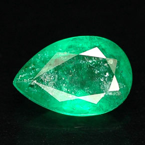 0.45캐럿 천연 그린 에메랄드, 배 모양, 6.5×4.3 mm, SI-I1