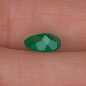 0.51캐럿 천연 그린 에메랄드, 배 모양, 6.6×4.5 mm, SI-I1