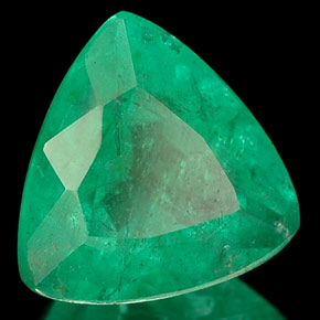1.39캐럿 천연 그린 에메랄드, 트릴리언, 8.1×7.6 mm, I1