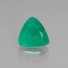 1.16캐럿 천연 그린 에메랄드, 트릴리언, 7.6×7.1 mm, I1