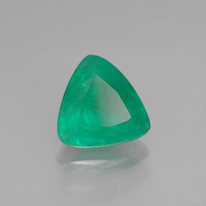 1.16캐럿 천연 그린 에메랄드, 트릴리언, 7.6×7.1 mm, I1