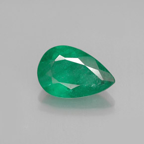 0.96캐럿 천연 그린 에메랄드, 배 모양, 8.9×5.9 mm, I1