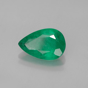 0.96캐럿 천연 그린 에메랄드, 배 모양, 8.9×5.9 mm, I1