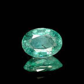 0.64캐럿 천연 그린 에메랄드, 타원형 컷, 6.8×5 mm, I1
