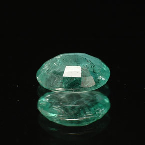 0.64캐럿 천연 그린 에메랄드, 타원형 컷, 6.8×5 mm, I1