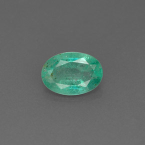 0.63캐럿 천연 그린 에메랄드, 타원형 컷, 7×4.9 mm, I1
