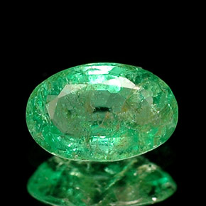 0.32캐럿 천연 그린 에메랄드, 타원형 컷, 5.9×3.8 mm, I1