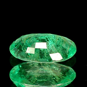 0.32캐럿 천연 그린 에메랄드, 타원형 컷, 5.9×3.8 mm, I1