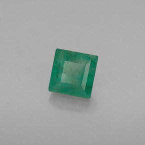 0.59캐럿 천연 그린 에메랄드, 스퀘어, 4.8×4.7 mm, I1
