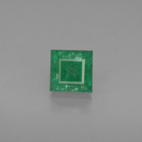 0.77캐럿 천연 그린 에메랄드, 스퀘어, 5×5 mm, I1