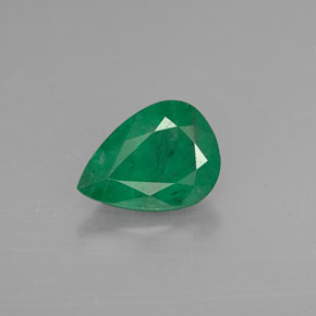 0.91캐럿 천연 그린 에메랄드, 배 모양, 8×5.8 mm, I1
