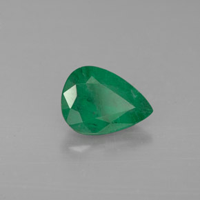0.91캐럿 천연 그린 에메랄드, 배 모양, 8×5.8 mm, I1