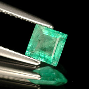 0.49캐럿 천연 그린 에메랄드, 스퀘어, 4.9×4.9 mm, SI-I1
