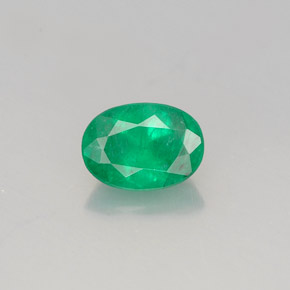 0.77캐럿 천연 그린 에메랄드, 타원형 컷, 7×5.1 mm, SI-I1