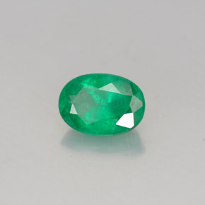 0.77캐럿 천연 그린 에메랄드, 타원형 컷, 7×5.1 mm, SI-I1