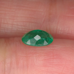 0.71캐럿 천연 그린 에메랄드, 타원형 컷, 7.1×5.1 mm, I1