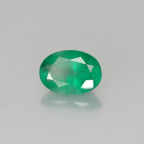 0.72캐럿 천연 그린 에메랄드, 타원형 컷, 7.1×5.1 mm, SI-I1