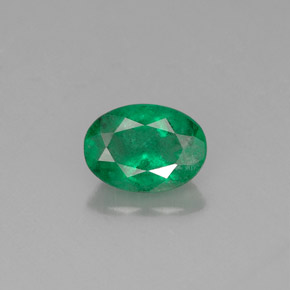 0.76캐럿 천연 그린 에메랄드, 타원형 컷, 7.1×5.1 mm, SI-I1