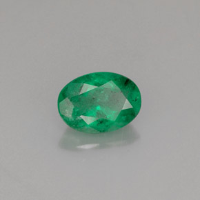 0.76캐럿 천연 그린 에메랄드, 타원형 컷, 7.1×5.1 mm, SI-I1