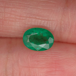 0.70캐럿 천연 그린 에메랄드, 타원형 컷, 7×5.2 mm, SI-I1